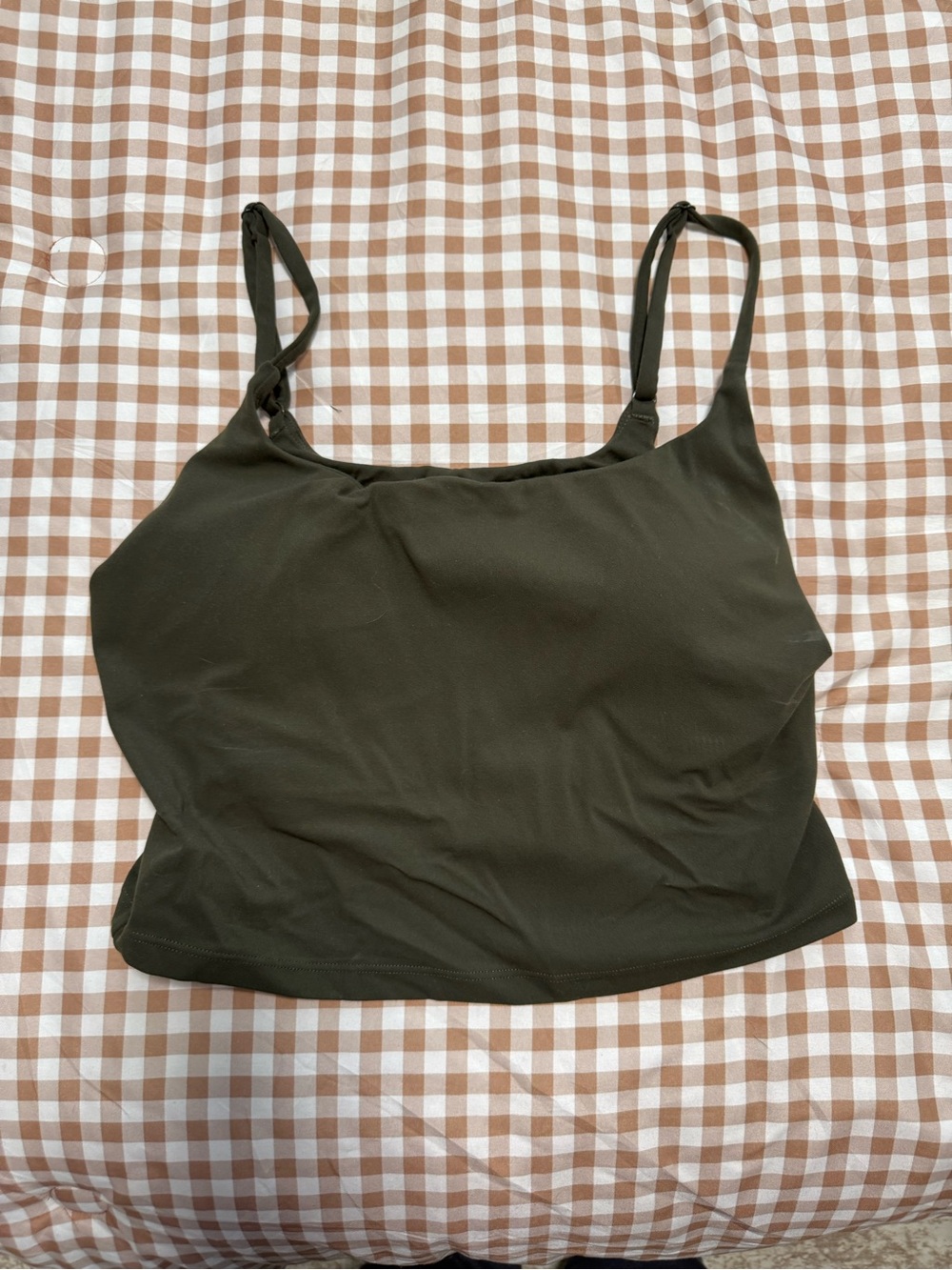 CRZ YOGA Olive Green Slim Tank Crop Top - Picture 5 of 5